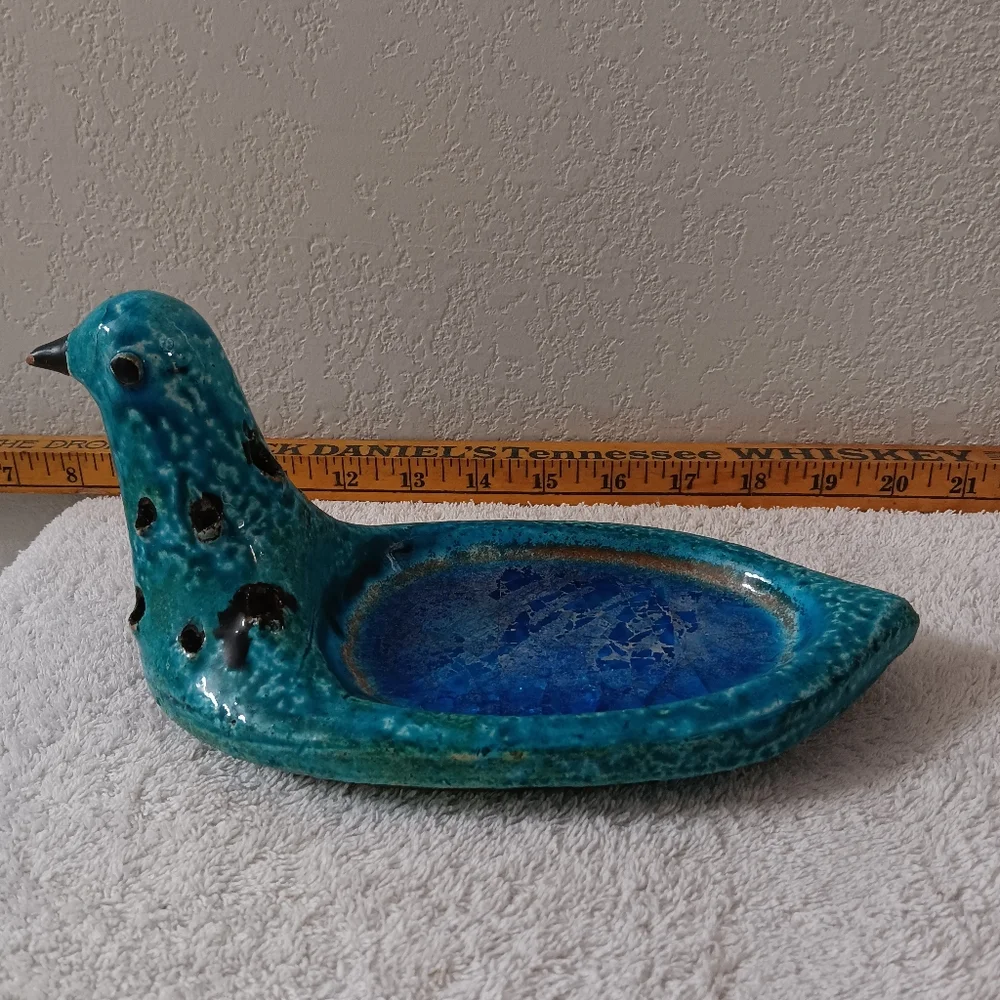 Ceramic Blue Bird Feeder